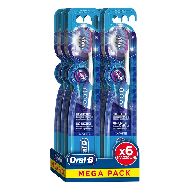 OralB ProFlex Luxe - Spazzolino Denti Manuale con Azione Sbiancante - Setole Mor
