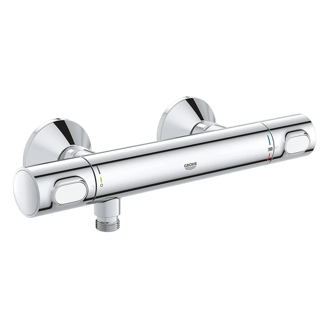 Grohe Precision Flow 34840000 Thermostatische Duscharmatur mit Sicherheitssperre bei 38°C und S-Anschlüssen, Chrom
