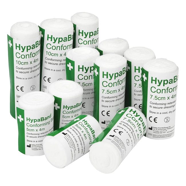 Hypaband Conforming Bandages - Pack of 12 - Assorted Sizes - Safety First Aid Gr