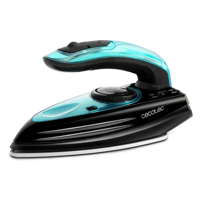Ferro da stiro da viaggio Cecotex Goforce 8000 - 1200W, vapore continuo 15g/min e getto di vapore 53g/min, doppio voltaggio, titanio
