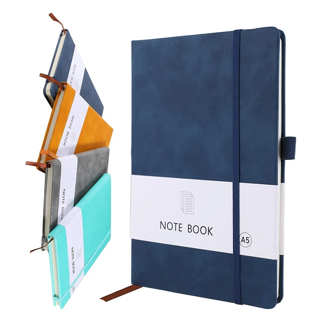 A5 PU Leather Notebook - 200 Pages, Blue, Perfect for Office, School, and Home