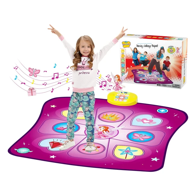 Kids Dance Mat with LED Lights, Adjustable Volume, and 5 Game Modes - Perfect Christmas and Birthday Gift for Girls - Purple