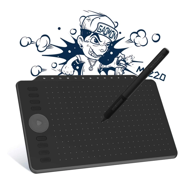 Tablette graphique Gaomon M1220 12 pouces avec stylet passif 8192 niveaux et 8 touches de raccourci