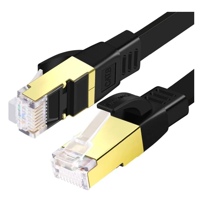 Câble Ethernet CAT 8 plat haute vitesse 40Gbps 15m - Shuliancable