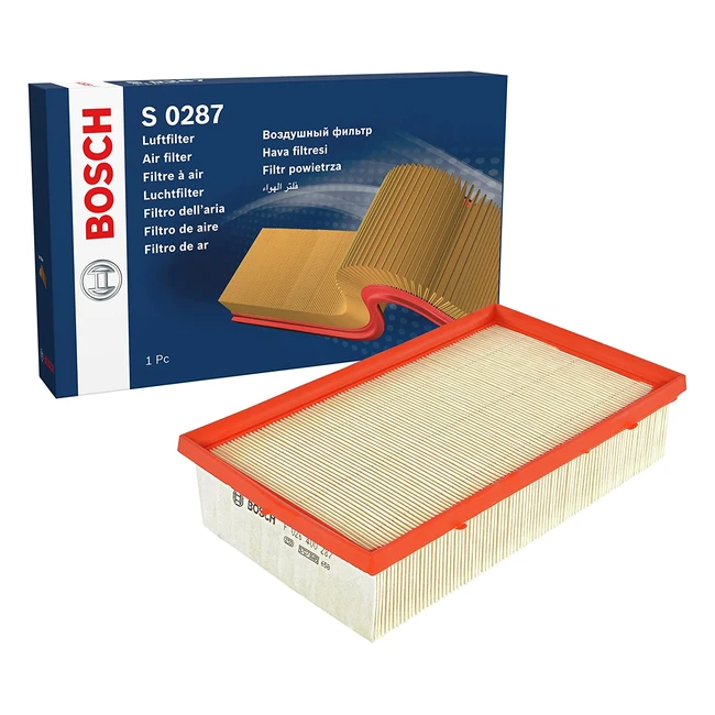 Filtro de aire Bosch S0287 para vehículos - Retención de polvo y alta eficacia de filtración