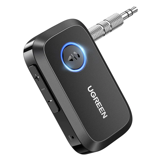 UGREEN AUX Bluetooth Adapter: Bluetooth 5.3 Receiver for Handsfree Calls with 15 Hour Playtime