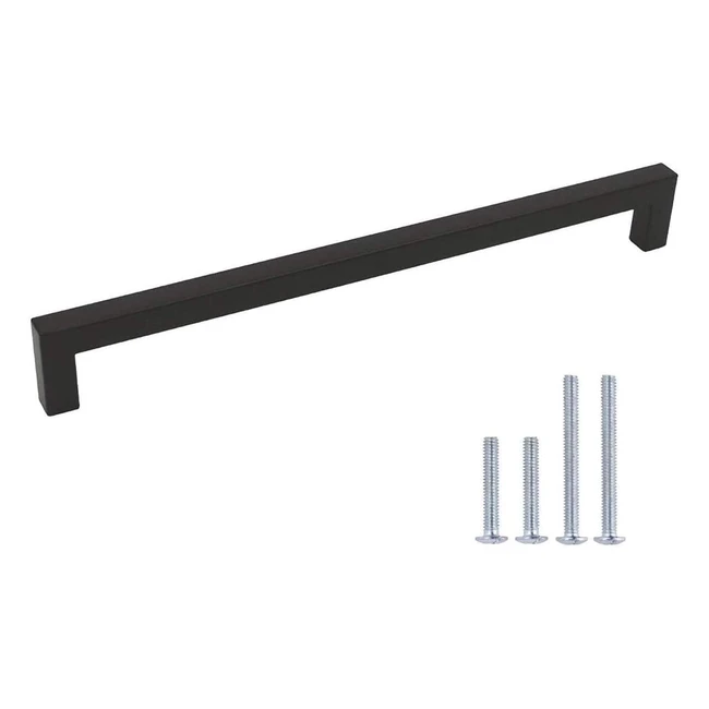 Lontan 10 Stück Küchengriffe Schwarz 320mm Lochabstand Schrankgriffe aus Edelstahl