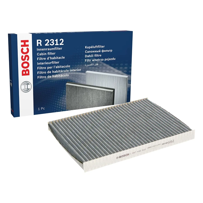 Filtro de habitáculo Bosch R2312 con carbón activo para aire limpio y fresco