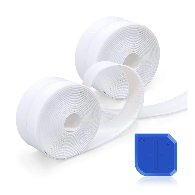 Joint silicone blanc salle de bain étanche autocollant - Anti-moisissure - Référence: 12345