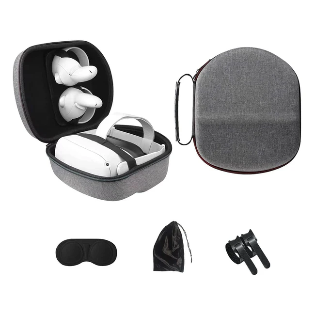 Dethinton Oculus Quest 2 Case - Portable Travel Case with 5-in-1 Accessories Bun