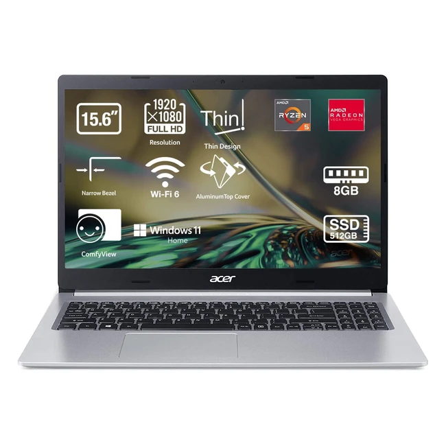 Ordenador porttil Acer Aspire 5 A51547 - Ryzen 5 5625U 8GB RAM 512GB SSD Wi