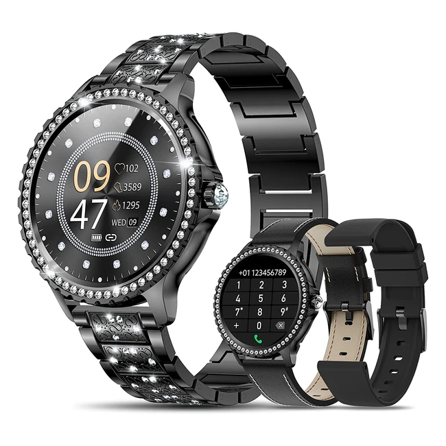 Smartwatch Dekefit Mujer 132 HD con Llamada Bluetooth y 3 Correas Intercambiable