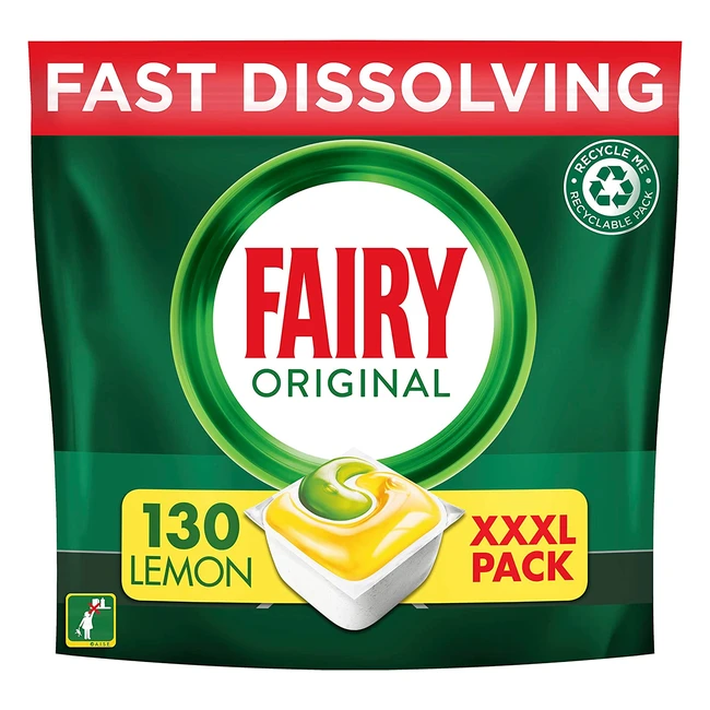 Fairy All-in-1 Dishwasher Tablets - Mega Pack of 130 Tablets - Effective on Dried-On Grease