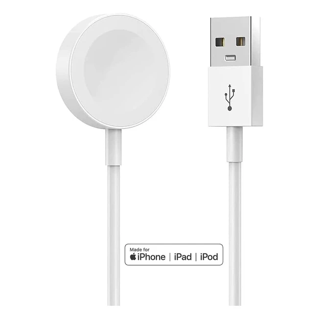 Caricabatterie magnetico wireless veloce per Apple Watch - Compatibile con Serie 8/7/6/5/4/3/SE - Ultra sottile e portatile