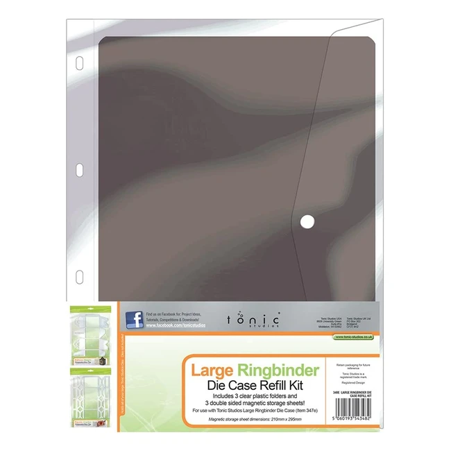 Grand classeur de rangement pour dies Tonic Studios 348E avec plaques magnétiques et inserts transparents