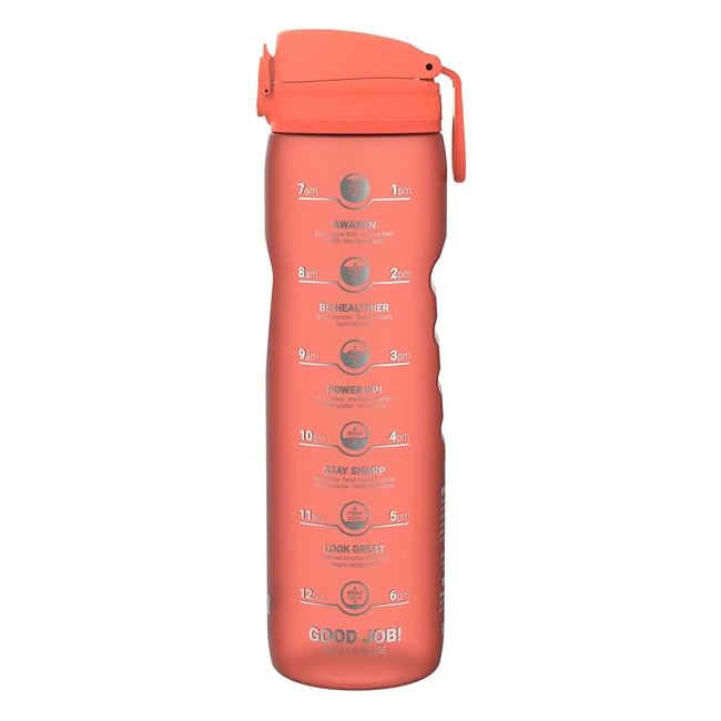 ion8 1L Water Bottle with Hygienic Spout Cover & Vented Liquid Flow