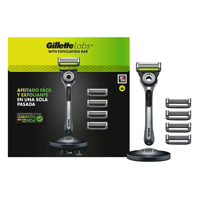 Maquinilla de afeitar Gillette Labs con barra exfoliante y 5 cuchillas de recambio