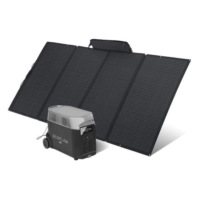EcoFlow Delta Pro 36kWh3600W: Solar-Panel für Balkon mit 400W tragbarer Power-Station für Zuhause, Camping, Outdoor, Wohnmobil und Notfälle