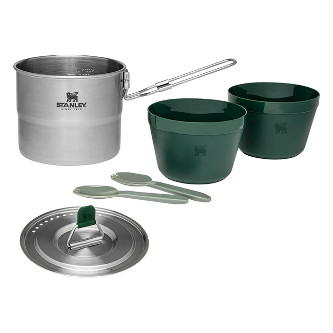 Juego de cocina Stanley para acampada de 6 piezas - Olla de acero inoxidable para dos personas