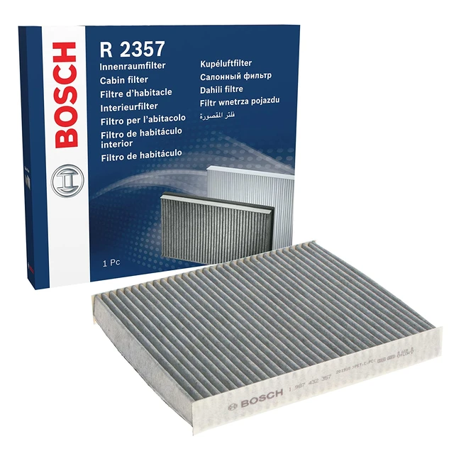 Filtro de habitáculo Bosch R2357 con carbón activo para aire puro y fresco