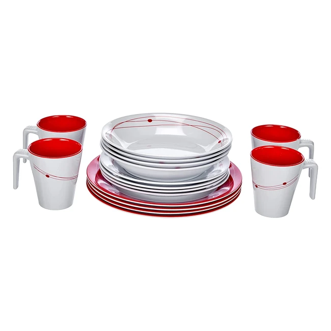 Brunner 16 Cosmic Melamin Set rutschfest - Teller, Tassen und Schüsseln