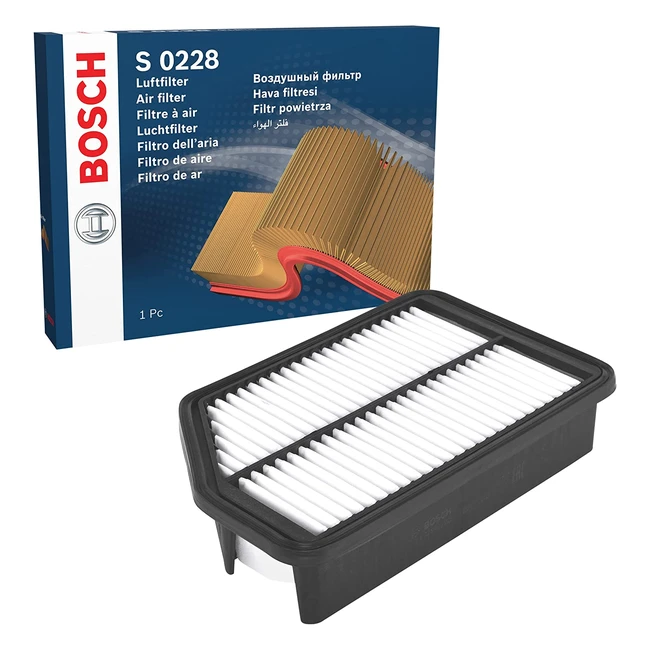 Filtro de aire Bosch S0228 para vehículos - Alta retención de polvo y eficacia de filtración