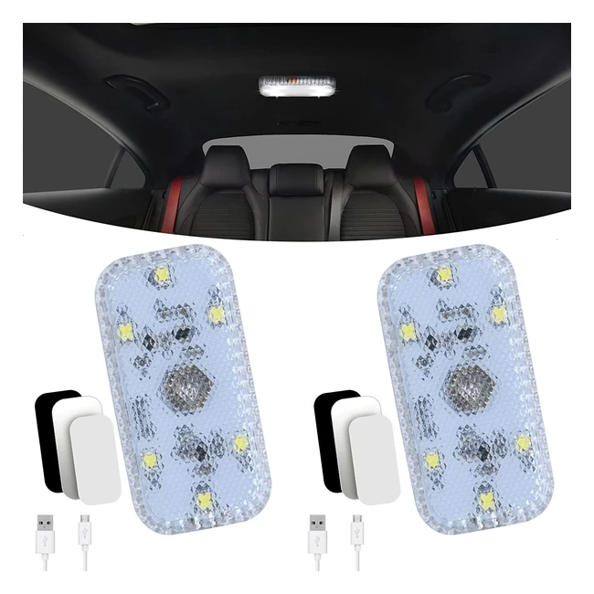 Luce Notturna LED per Auto - URAQT 2 Pezzi con Sensore Tattile e Ricarica USB