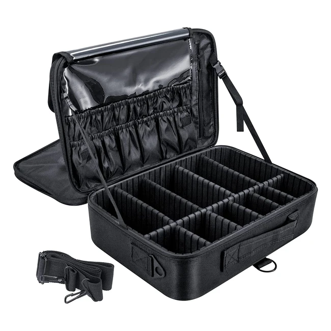 Malette Rangement Maquillage Professionnelle avec Compartiment Vide - Noir