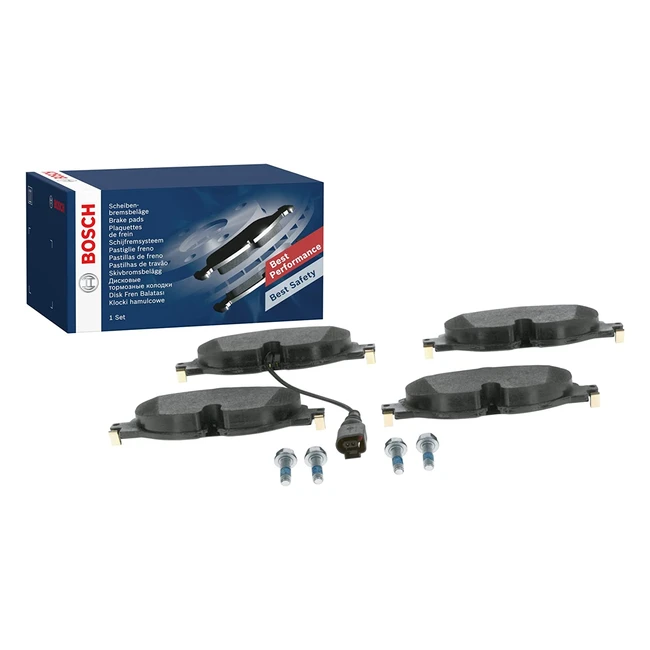 Juego de 4 pastillas de freno Bosch BP1505, certificadas ECE R90, sin cobre, para eje delantero
