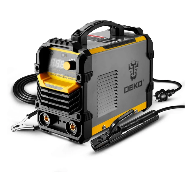 Soudeuse MMA 220V Deko - Machine à souder arc 200A avec pince de travail et adaptateur d'alimentation