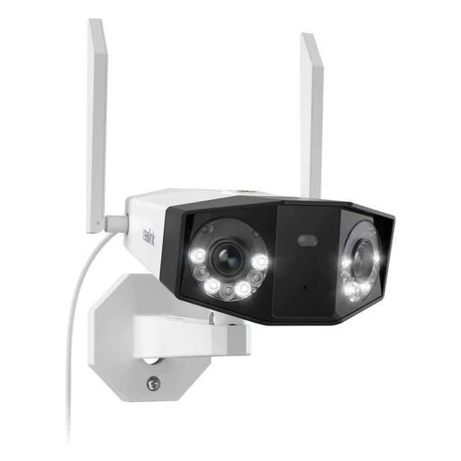 Reolink 4K Duallens WLAN Überwachungskamera für Außen mit 180° Ultraweitwinkel, Person/Fahrzeug/Haustier-Erkennung, Farbnachtsicht, 2-Wege-Audio, Duo 2 WiFi
