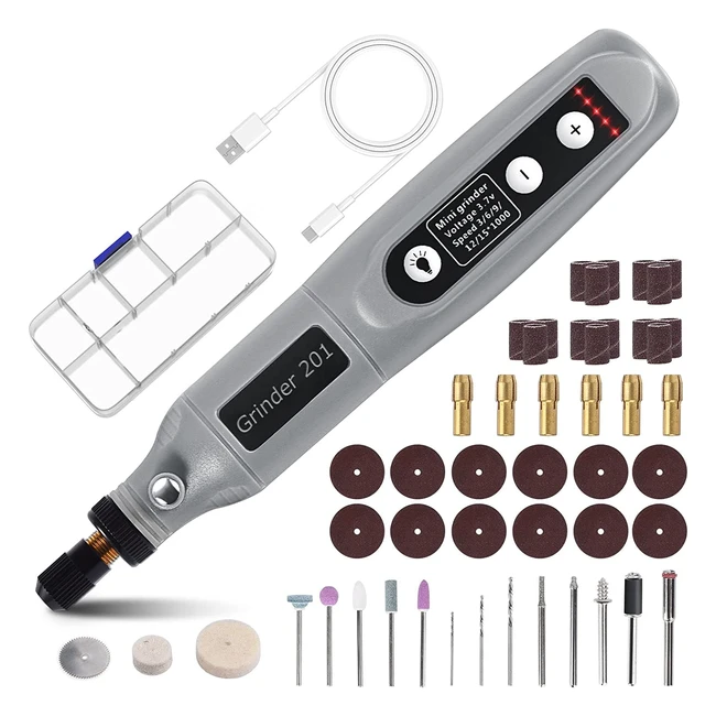 Cordless Mini Rotary Tool Set - 50pcs Accessories 37V 5-Speed USB Rechargeabl