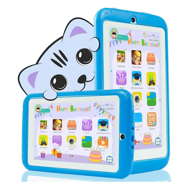 Tablette Yestel X8 pour enfants avec WiFi et contrôle parental - 16GB extensible jusqu'à 128GB - Étui antichute inclus