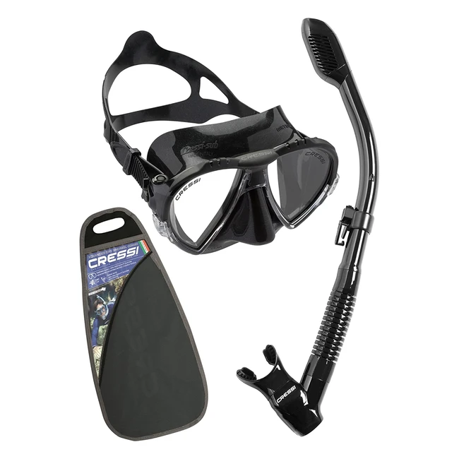 Cressi Schnorchelset Matrix für Erwachsene - Einzelglasmaske, trockener Schnorchel, perfekt für Freitauchen