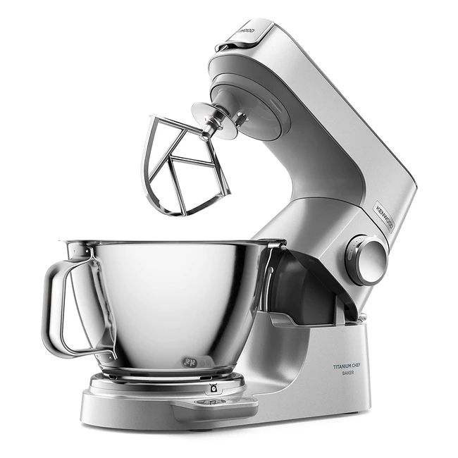 Kenwood Titanium Chef Baker KVC85004SI Küchenmaschine mit integrierter Waage, 3-teiliges Patisserie-Set, 5L und 3,5L Rührschüssel, stufenlose Geschwindigkeitsregelung, 1200 W, Silber