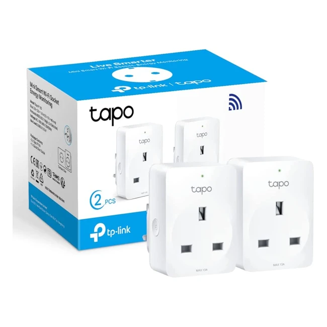 TP-Link Tapo Smart Plug with Energy Monitoring - Alexa & Google Home Compatible - No Hub Required - Tapo P110 (2 Pack)