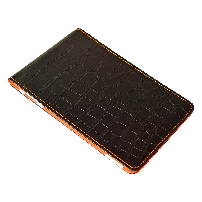On Par Premium Golf Scorecard Holder - Crocodile Effect Faux Leather, Durable, Holds All Scorecard Sizes