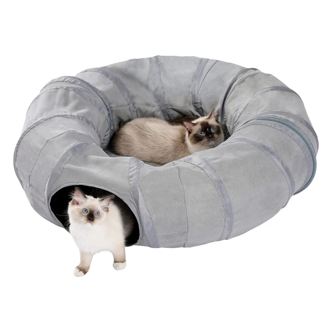 Pawz Road Cat Tunnel - Donut Circle Shape Foldable Removable Gray