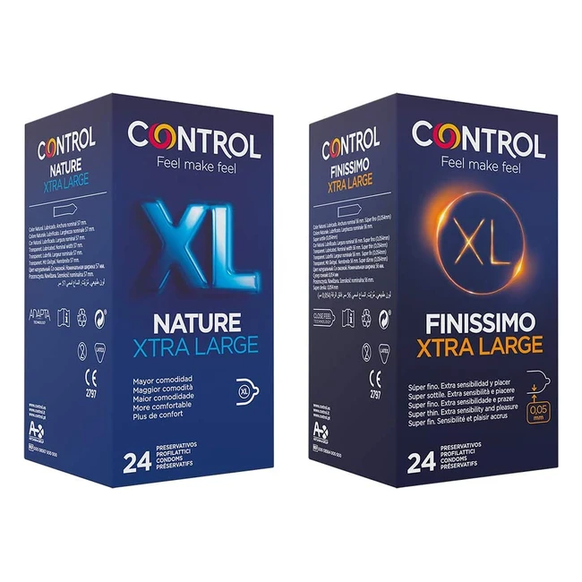Control XL Mix - Cofanetto di Preservativi Extra Large Classici e Sottili 48pz