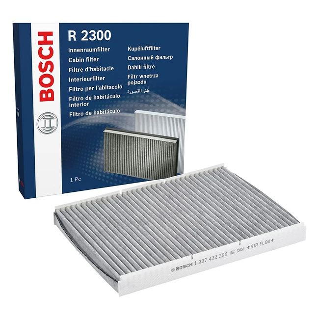 Filtro de habitáculo Bosch R2300 con carbón activo para aire limpio y fresco