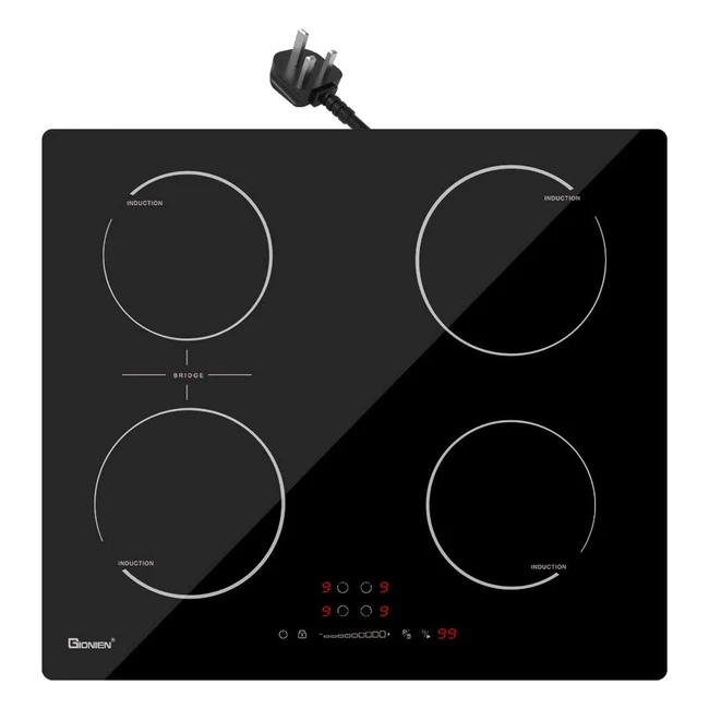 Gionien Plugin Induction Hob 3KW 60cm Cooktop with Bridge Zone & Safety Features