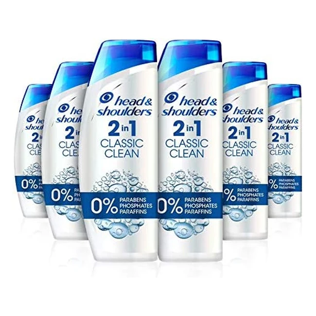 Head  Shoulders Classic Clean 2in1 Shampoo - Clinically Proven Deep Clean - 6 P