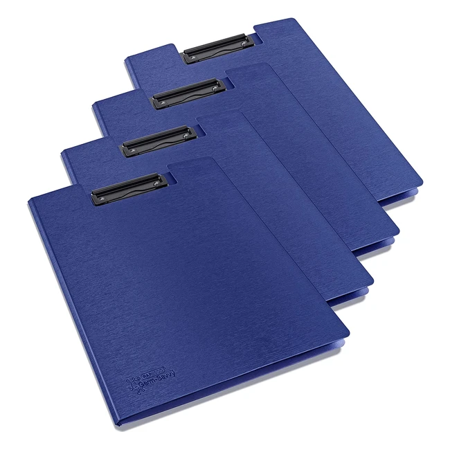 Rapesco Germsavvy Antibacterial A4 Foldover Clipboard - Blue Pack of 4