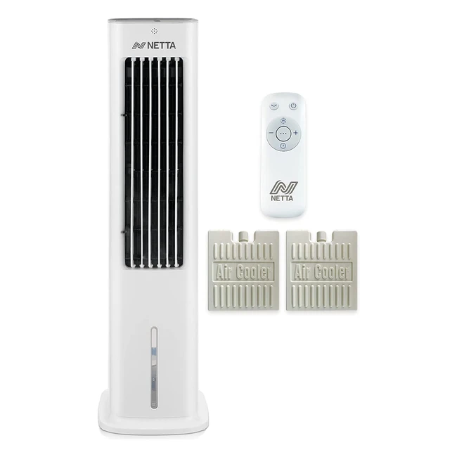 Netta 5L Portable Air Cooler with Remote Control Humidifier and 3 Fan Modes - 