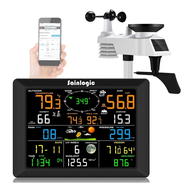 Estación Meteorológica WiFi Profesional con Sensor Exterior Impermeable - Sainlogic