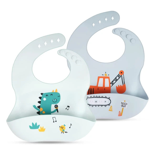 Bavaglini in silicone Vicloon 2pcs 3D impermeabili senza BPA per neonati e bambi