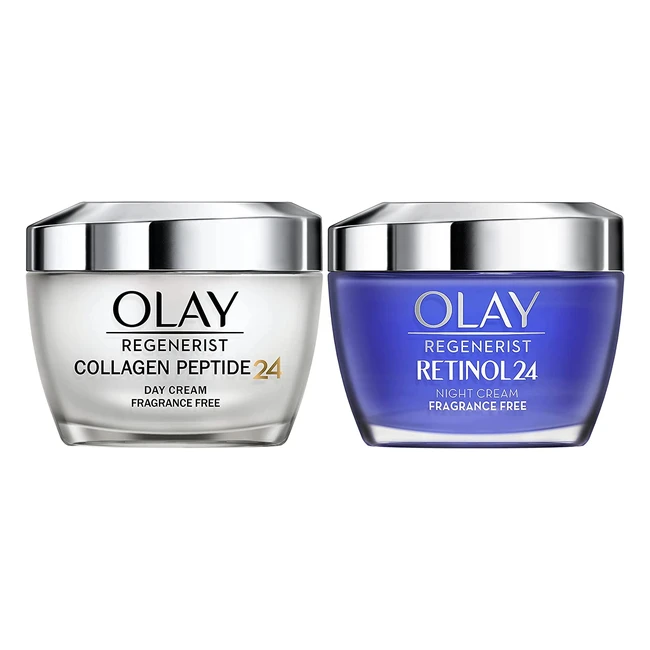 Olay Retinol 24 Night Cream - Collagen Peptide - 24 Hour Hydration - 50ml x 2