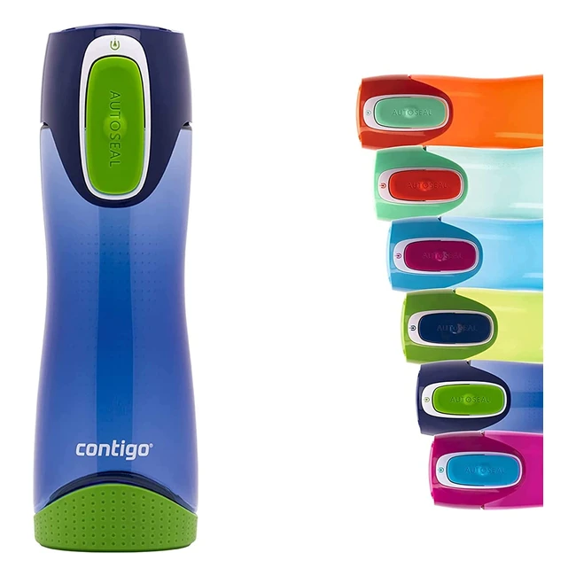 Contigo Swish Autoseal Water Bottle - Leakproof Gym Bottle for Sports & Outdoor Activities - 500ml Cobalt