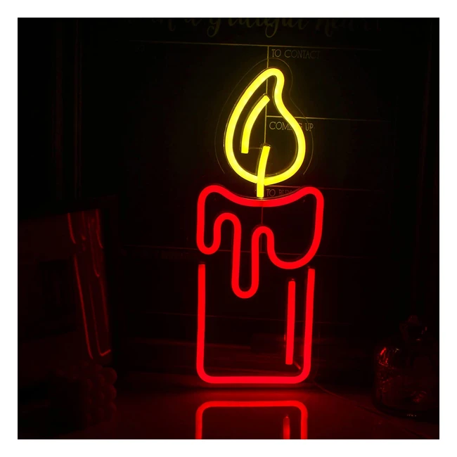 Flame Candle Neon Sign - USB LED Wall Night Lamp for Home Decor - Perfect for Halloween & Christmas - Signship