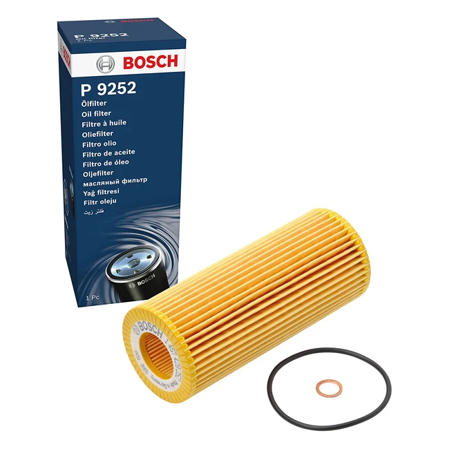 Filtre à huile auto Bosch P9252 - Résiste à la chaleur, pression et liquides agressifs